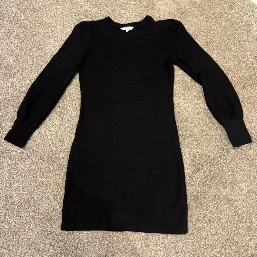 Black Long-Sleeve Knit Dress